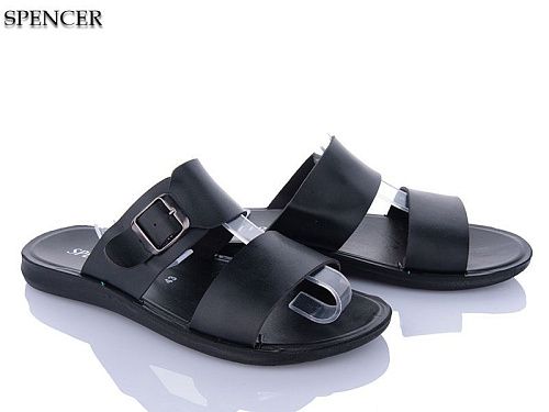 Шлепанцы Spencer 10348-2 чорний в магазине Фонтан Обуви