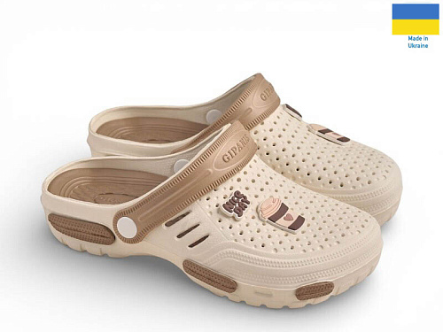 Кроксы Rai Shoes СД48 кремовий в магазине Фонтан Обуви