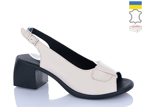 Босоножки Sali 151 бежевий чор-п. в магазине Фонтан Обуви