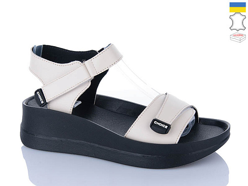 Босоножки Sali 701 бежевий чор-п. в магазине Фонтан Обуви