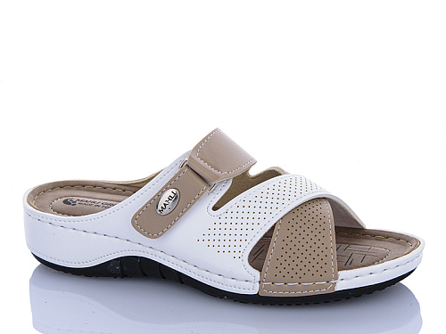 Шлепанцы Sali One 05-29 біл-бежевий в магазине Фонтан Обуви