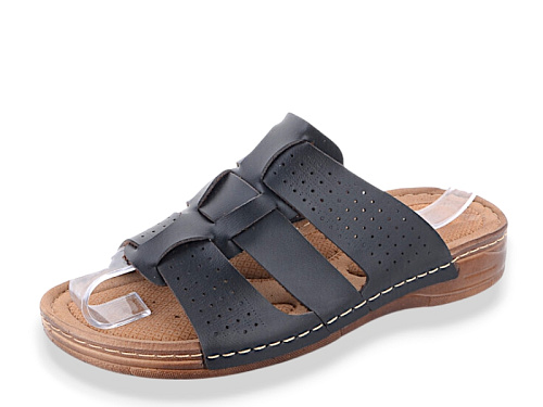 Шлепанцы Jumay Lexus 3 смужки чорний в магазине Фонтан Обуви