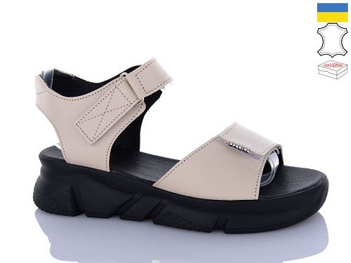 Босоножки Sali 1707-1 бежевий чор-п. в магазине Фонтан Обуви