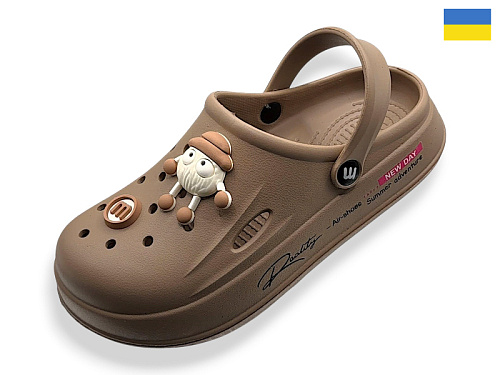 Кроксы Rai Shoes L108 мокко в магазине Фонтан Обуви