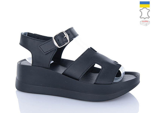 Босоножки Garti 2394 чорний шкіра в магазине Фонтан Обуви