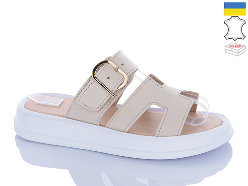 Шлепанцы Sali 515 бежевий біл-п. в магазине Фонтан Обуви