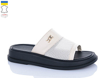 Шлепанцы Sali 230 бежевий чор-п. в магазине Фонтан Обуви