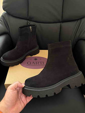 Ботинки Garti 6725 чорний замш мех в магазине Фонтан Обуви