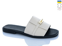 Шлепанцы Sali 18 бежевий к чор-п. в магазине Фонтан Обуви