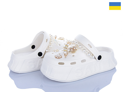 Кроксы Golden Lion 156-2 білий в магазине Фонтан Обуви