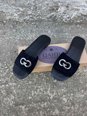 Шлепанцы 56 чорний замш в магазине Фонтан Обуви