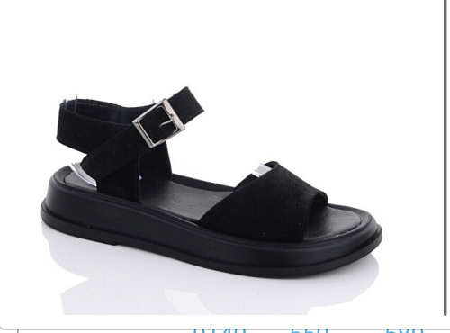 Босоножки 0140 чорний замш в магазине Фонтан Обуви