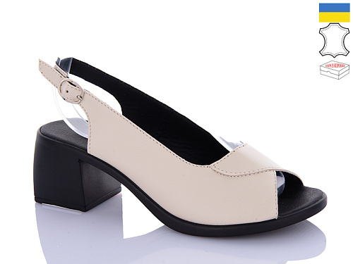 Босоножки Sali 150 бежевий чор-п. в магазине Фонтан Обуви