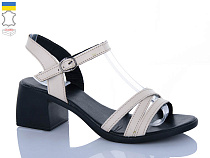 Босоножки Sali 140 бежевий чор-п. в магазине Фонтан Обуви