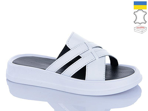 Шлепанцы Garti 0174 білий шк. в магазине Фонтан Обуви