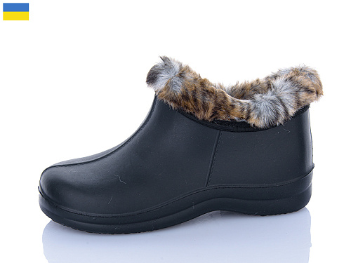 Галоши Lenase D33 хутро чорний в магазине Фонтан Обуви