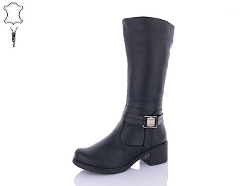 Сапоги Qq Shoes 244 чорний в магазине Фонтан Обуви