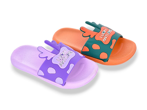 Шлепанцы Jibukang 02-758 orange-lilac mix в магазине Фонтан Обуви