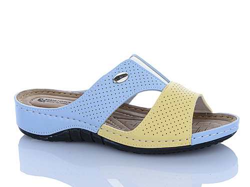 Шлепанцы Sali One 209-19 жов-блакитний в магазине Фонтан Обуви