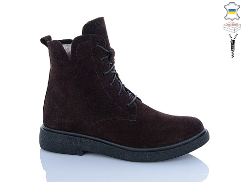 Ботинки Sali 23 коричневий з чор-п.зима в магазине Фонтан Обуви