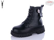 Ботинки Qq Shoes 5255 all black в магазине Фонтан Обуви