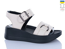 Босоножки Sali 1718-3 бежевий чор-п в магазине Фонтан Обуви