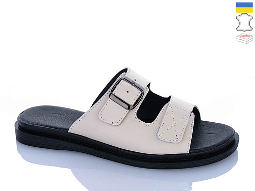 Шлепанцы Sali 110 бежевий к чор-п. в магазине Фонтан Обуви