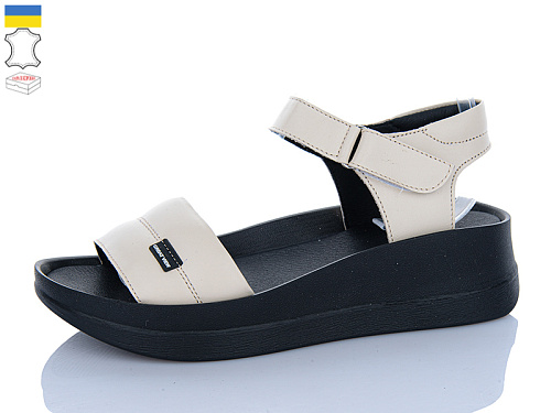 Босоножки Sali 1708-2 бежевий чор-п. в магазине Фонтан Обуви