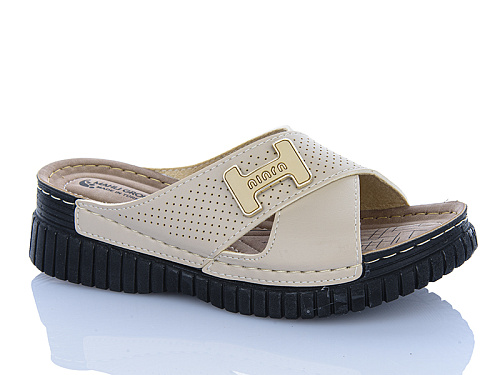 Шлепанцы Sali One 208-55 бежевий в магазине Фонтан Обуви