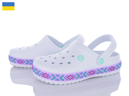 Кроксы Roks Dago 423 білий-фіолетовий в магазине Фонтан Обуви