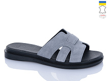 Шлепанцы Sali 301 сірий з чор-п. в магазине Фонтан Обуви