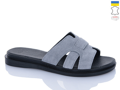 Шлепанцы Sali 301 сірий з чор-п. в магазине Фонтан Обуви