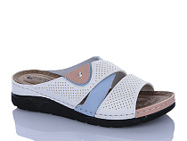Шлепанцы Sali One 203-11 біл-блакитний в магазине Фонтан Обуви