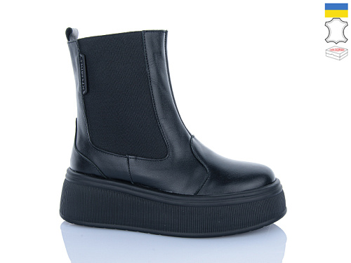 Ботинки Sali 91 чорний к чор-п.зима в магазине Фонтан Обуви