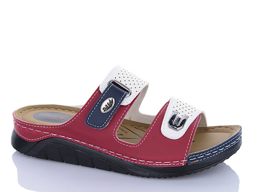 Шлепанцы Sali One 502 червоний-білий в магазине Фонтан Обуви