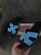 Шлепанцы 84 блакитний замш в магазине Фонтан Обуви