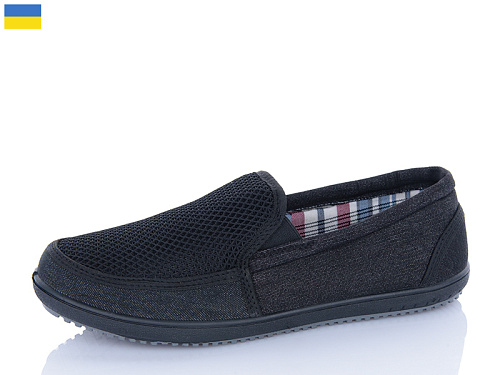 Слипоны Успіх Verta T9 чорний в магазине Фонтан Обуви