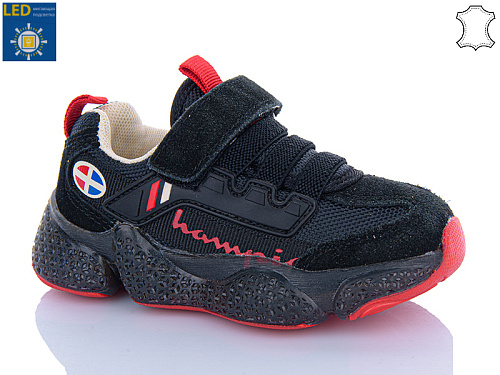 Кроссовки Comfort-Baby 199-76 чор-черв.LED (26-30) в магазине Фонтан Обуви