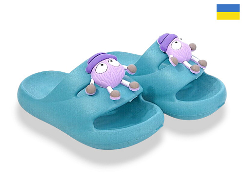 Шлепанцы Rai Shoes 335 бірюзовий в магазине Фонтан Обуви