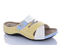 Шлепанцы Sali One 05-29 жовт-білий в магазине Фонтан Обуви