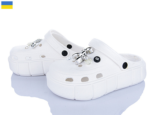 Кроксы Golden Lion 152-2-6 песик білий в магазине Фонтан Обуви