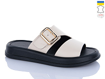 Шлепанцы Sali 519 бежевий чор-п. в магазине Фонтан Обуви