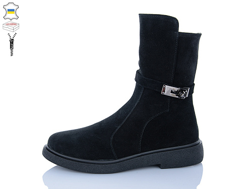 Ботинки Sali 181 чорний з чор-п.зима в магазине Фонтан Обуви