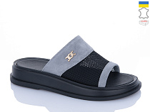 Шлепанцы Sali 230 сірий з чор-п. в магазине Фонтан Обуви