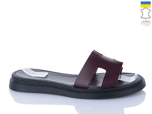 Шлепанцы Sali 501-1 бордовий чор-п. в магазине Фонтан Обуви