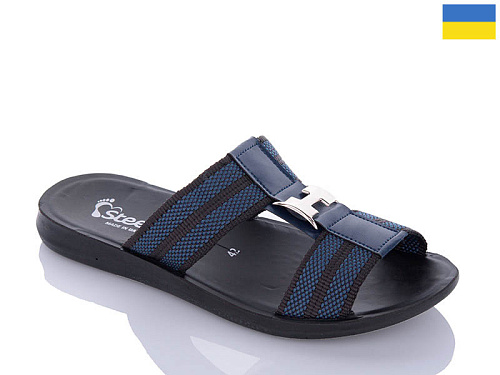 Шлепанцы Gurkem TRK2026-1 H синій-чорний в магазине Фонтан Обуви