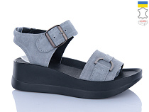 Босоножки Sali 1718-3 сірий замш чор-п в магазине Фонтан Обуви