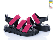 Босоножки Viscala 23212 шк.чор-малин-велюр в магазине Фонтан Обуви