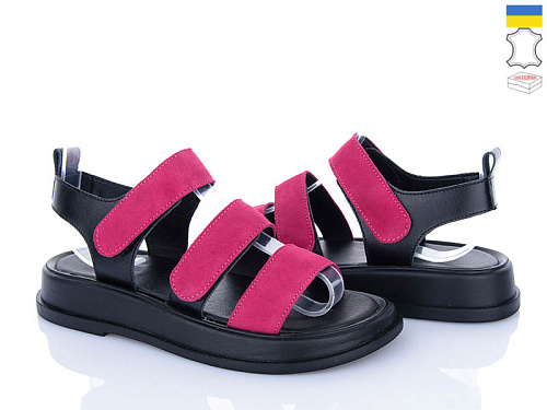 Босоножки Viscala 23212 шк.чор-малин-велюр в магазине Фонтан Обуви