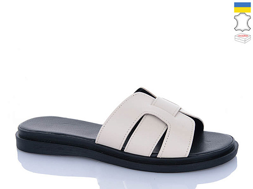 Шлепанцы Sali 90 бежевий чор-п.батал в магазине Фонтан Обуви